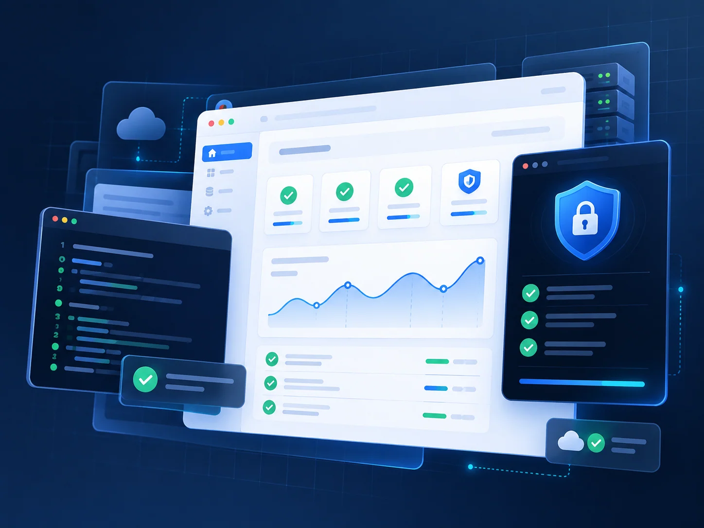 Graphic showing Safer release processes for website development
