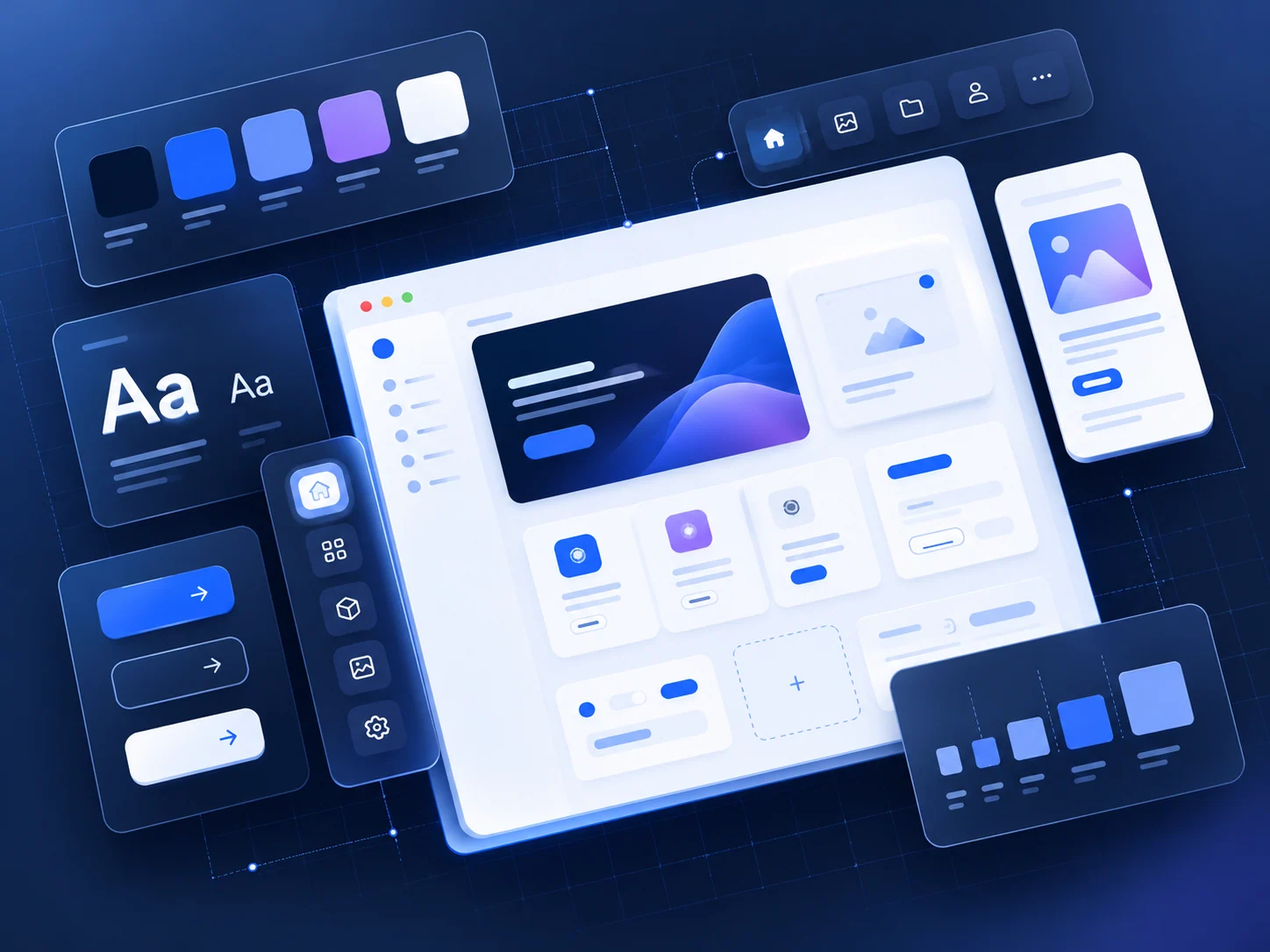 Component-based UI — website service graphic