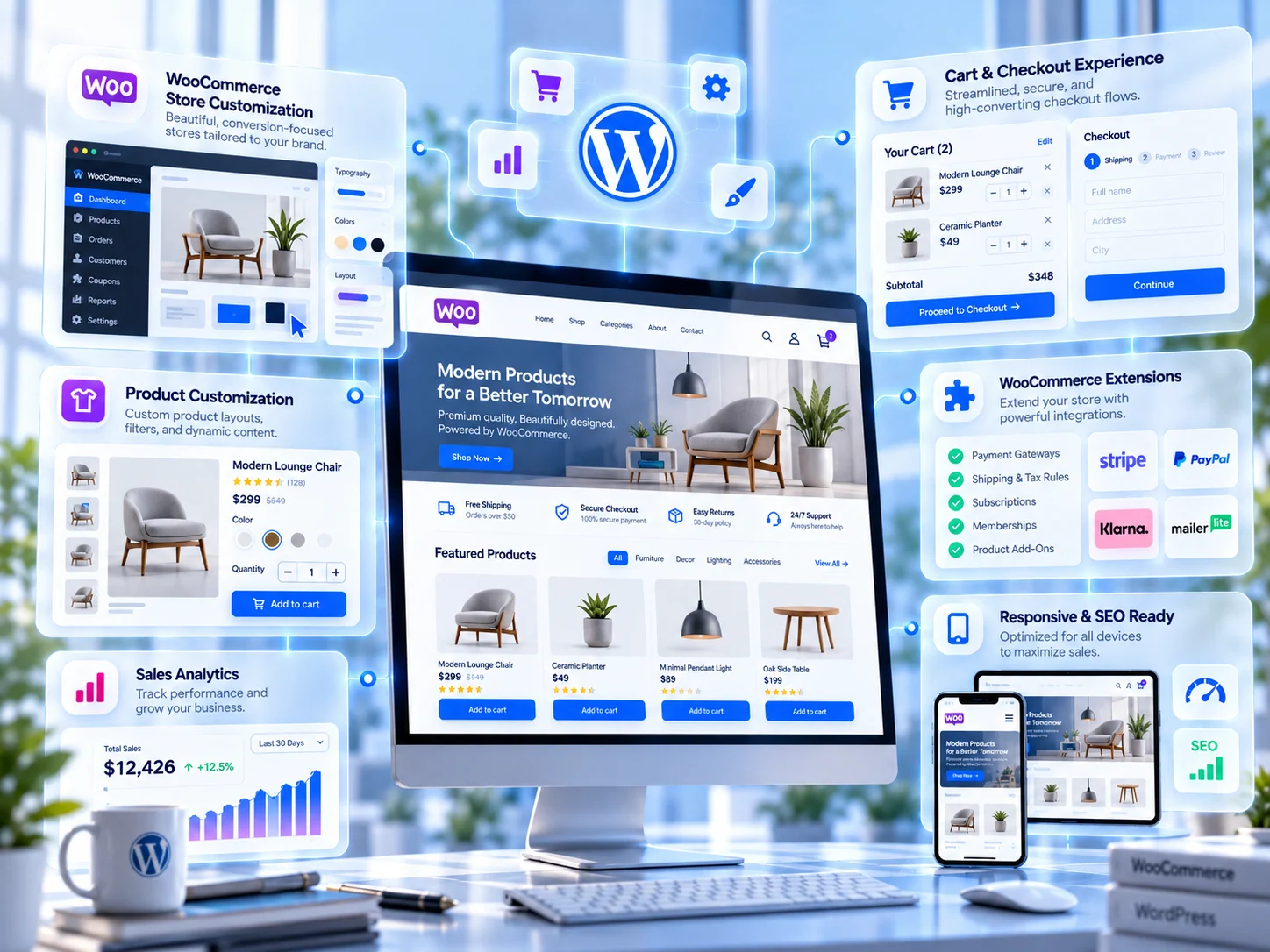 Graphic showing Commerce that feels intuitive for website development