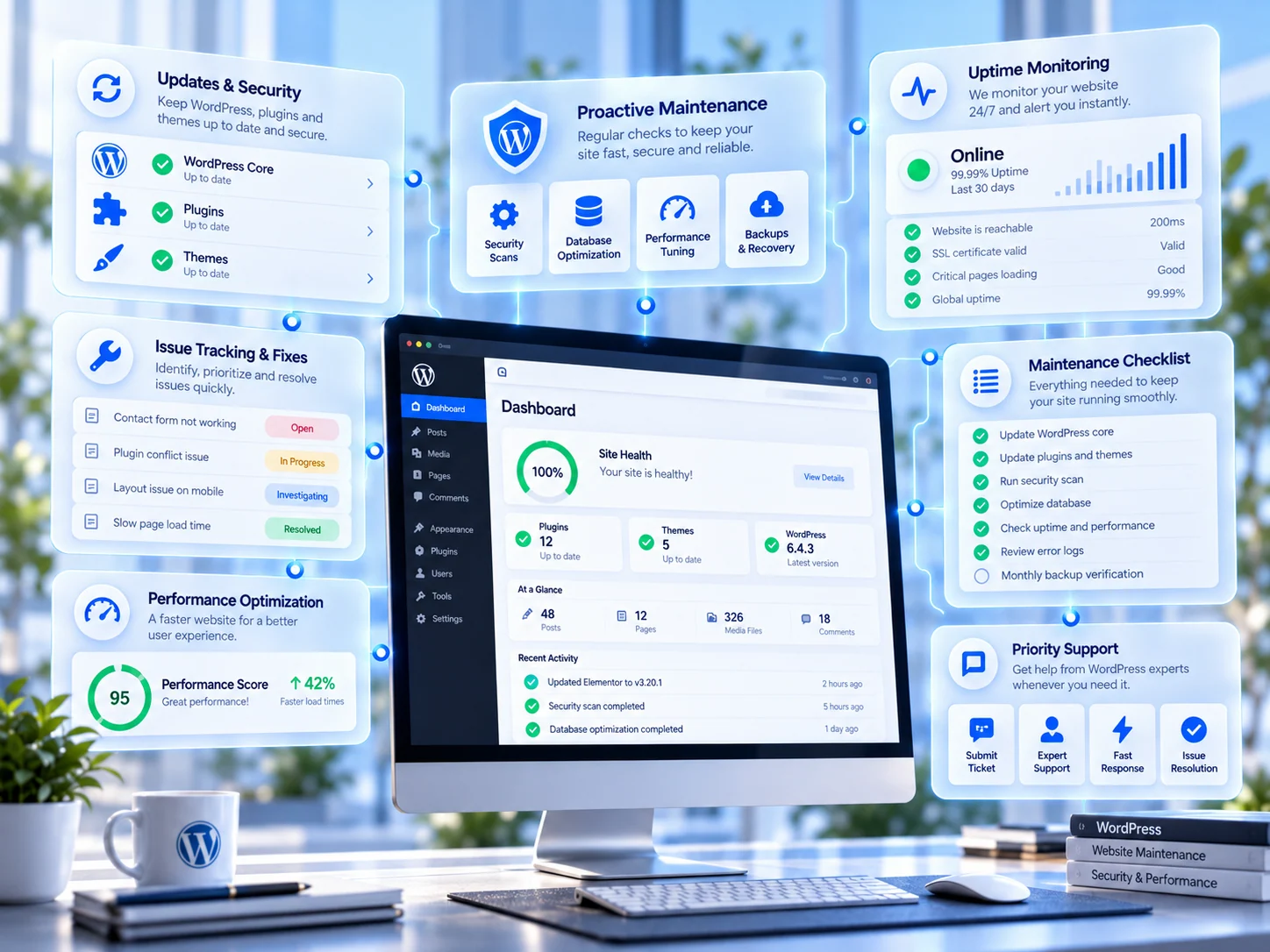 Maintenance & fixes — website service graphic