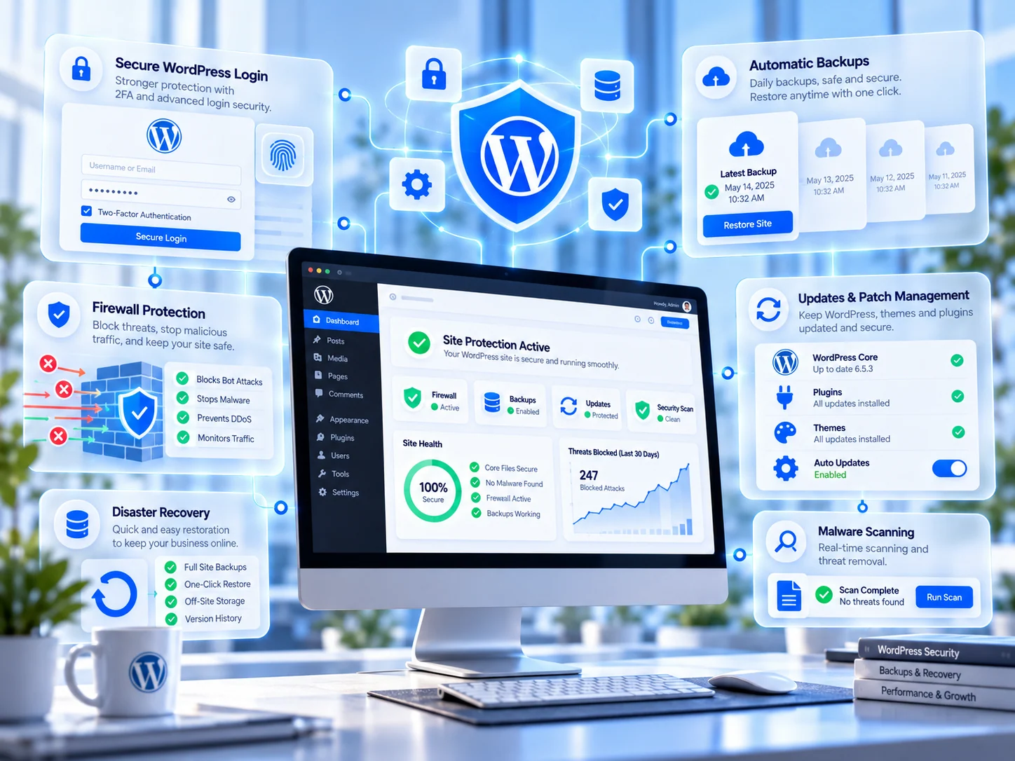 Graphic showing Technical upkeep for website development