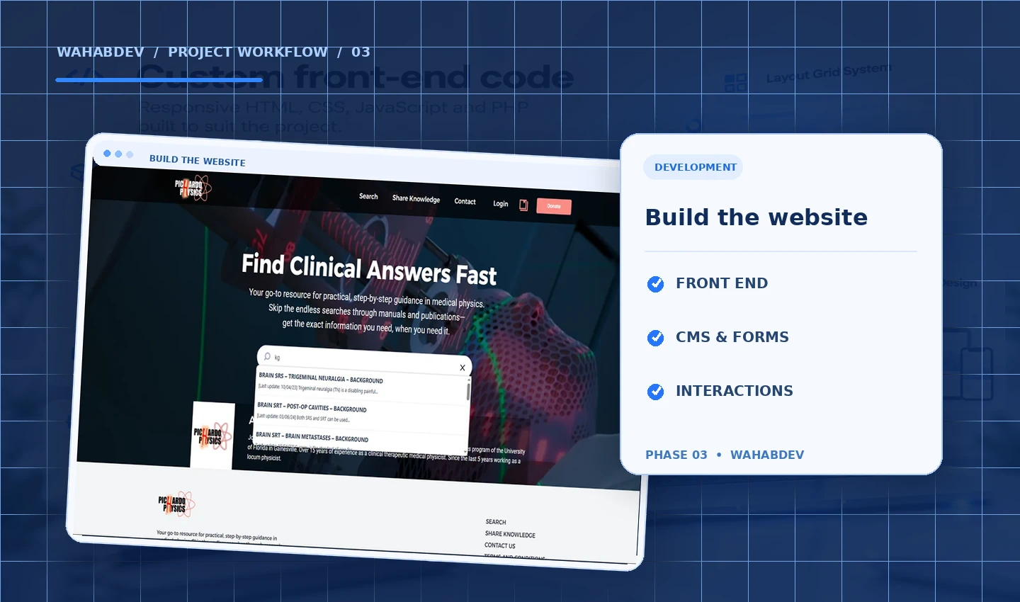 Build with purpose — development process artwork with original portfolio website screenshots