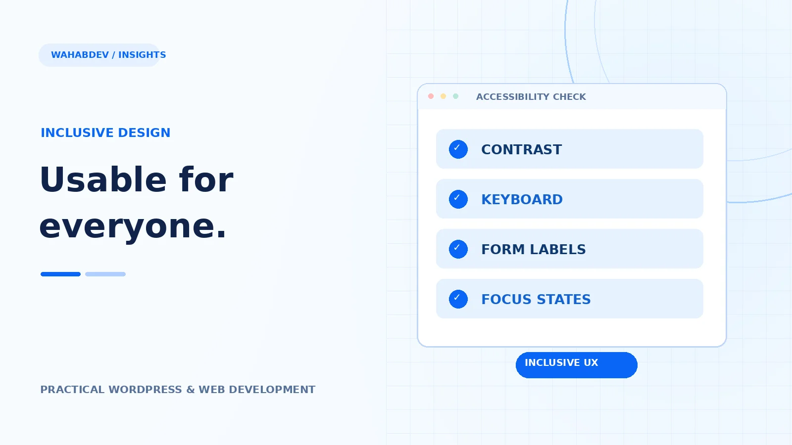 Original editorial illustration about accessible wordpress theme design: a practical checklist