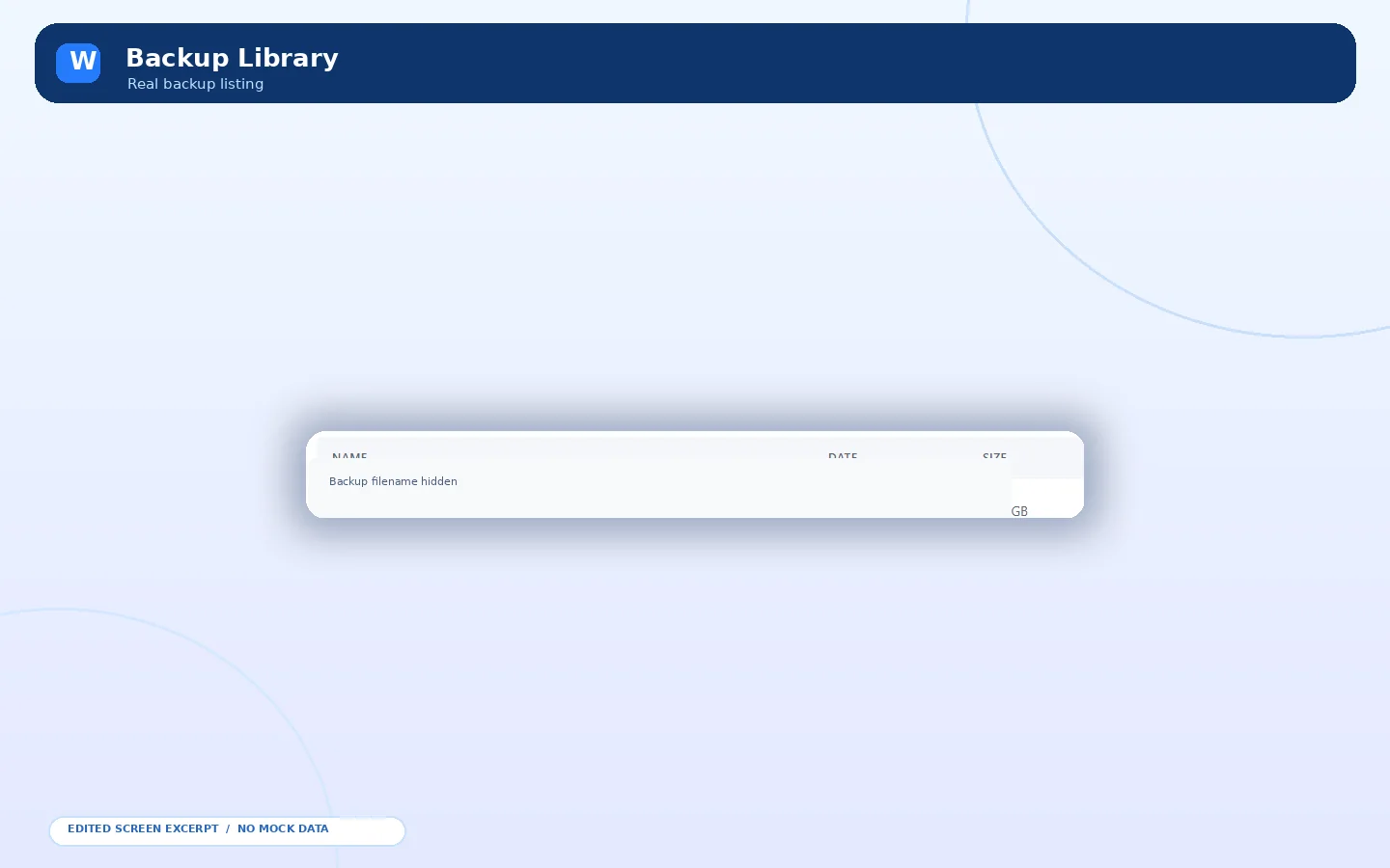 Backup history for BackupBridge – Free Backup & Migration